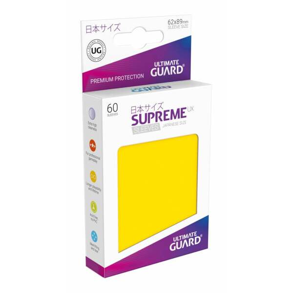 Ultimate Guard Supreme UX Sleeves Fundas de Cartas Tamaño Japonés Amarillo (60) - Collector4U