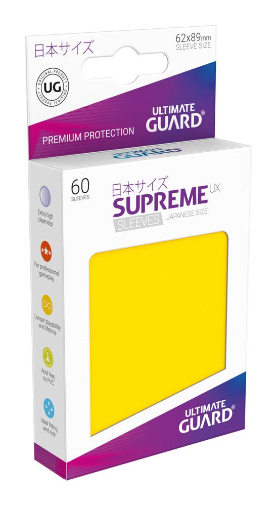 Ultimate Guard Supreme UX Sleeves Fundas de Cartas Tamaño Japonés Amarillo (60)