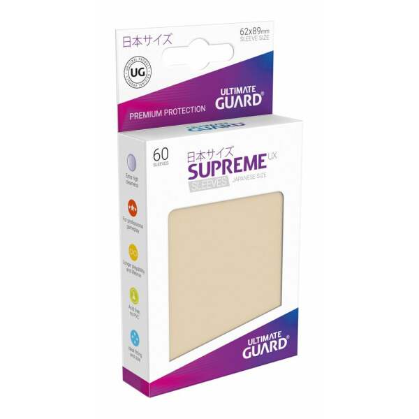 Ultimate Guard Supreme UX Sleeves Fundas de Cartas Tamaño Japonés Beige (60) - Collector4U