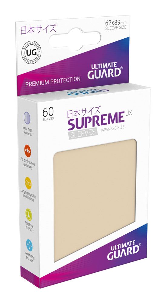 Ultimate Guard Supreme UX Sleeves Fundas de Cartas Tamaño Japonés Beige (60)