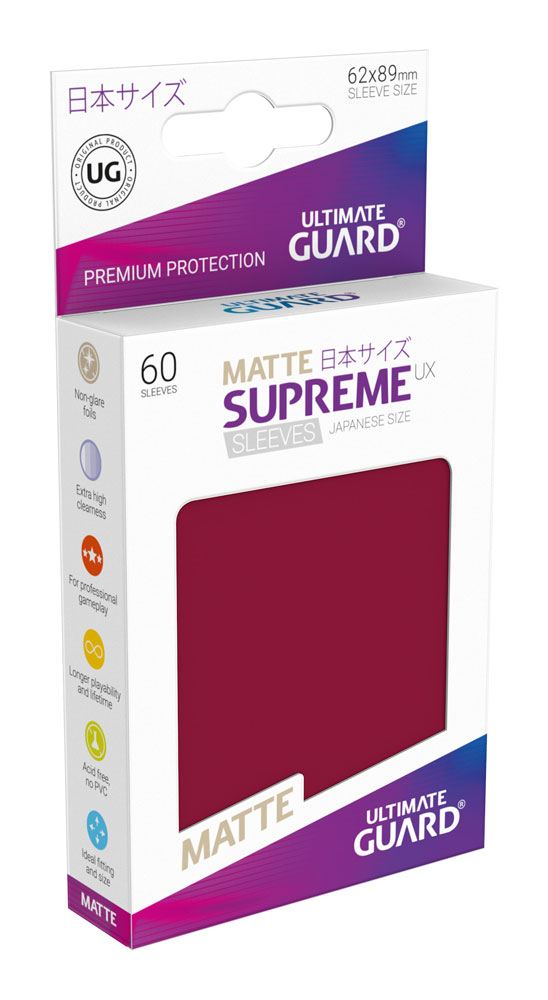 Ultimate Guard Supreme UX Sleeves Fundas de Cartas Tamaño Japonés Borgoña Mate (60)