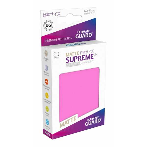 Ultimate Guard Supreme UX Sleeves Fundas de Cartas Tamaño Japonés Fucsia Mate (60) - Collector4U