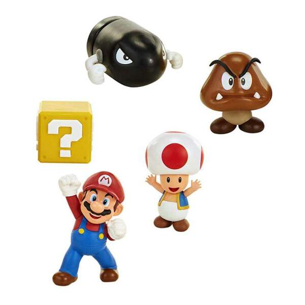 World of Nintendo Pack de 5 Figuras New Super Mario Bros. U Acorn Plains 6 cm - Collector4U