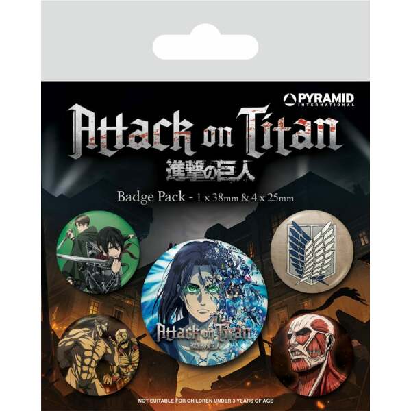 Attack on Titan Pack 5 Chapas Season 4