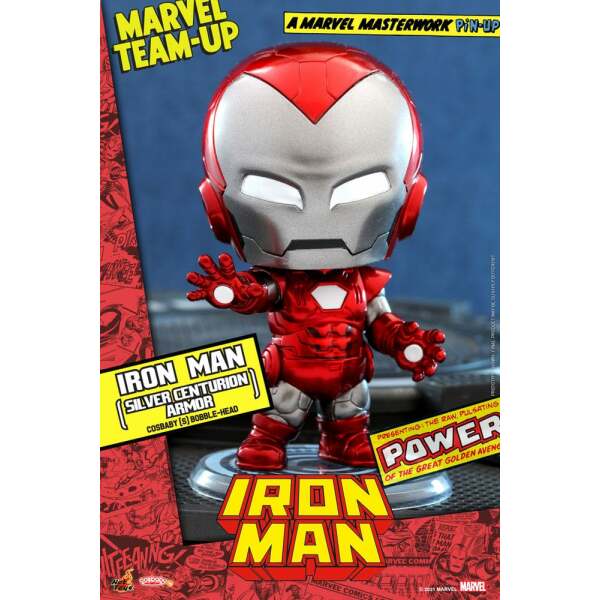 Marvel Comics Minifigura Cosbaby (S) Iron Man (Silver Centurion Armor) 10 cm