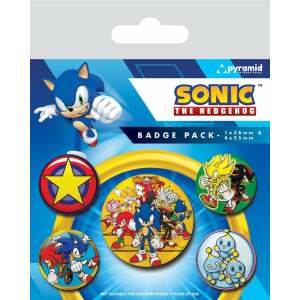 Sonic the Hedgehog Pack 5 Chapas Speed Team