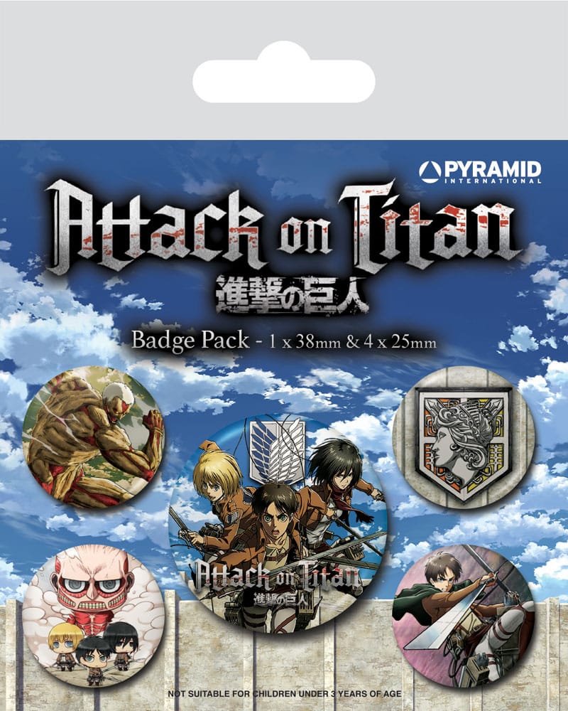Attack on Titan Pack 5 Chapas Season 3 - Collector4U