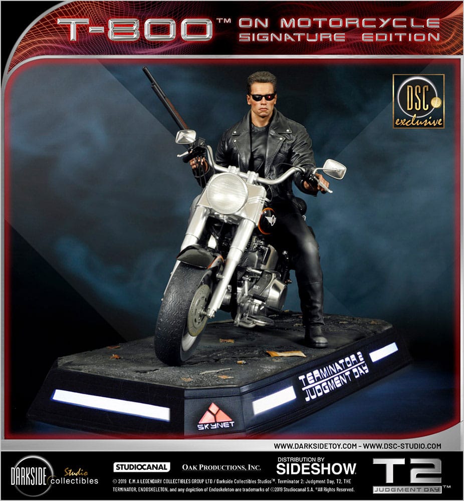 Terminator 2: el juicio final Estatua 1/4 T-800 on Motorcycle Signature Edition Sideshow Exclusive 50 cm - Collector4U
