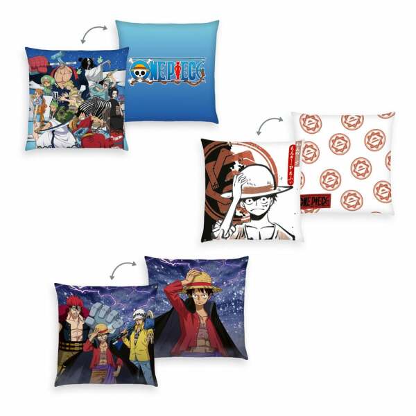 One Piece Pack de 3 almohadas Monkey D. Luffy 40 x 40 cm