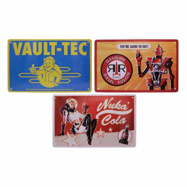 Fallout Set de 3 Placa de Chapa Brands