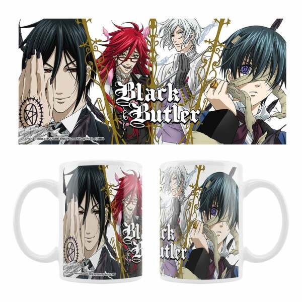 Black Butler Taza Cerámica Sebastian, Grell, Ash, Ciel