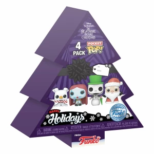 Pesadilla antes de Navidad Pack de 4 Figuras Pocket POP! Vinyl Tree Holiday 4 cm