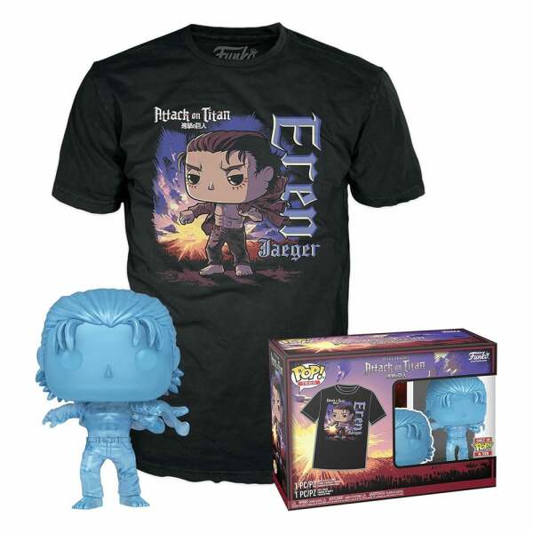 Attack on Titan POP! & Tee Set de Minifigura y Camiseta Eren w/ marks talla S