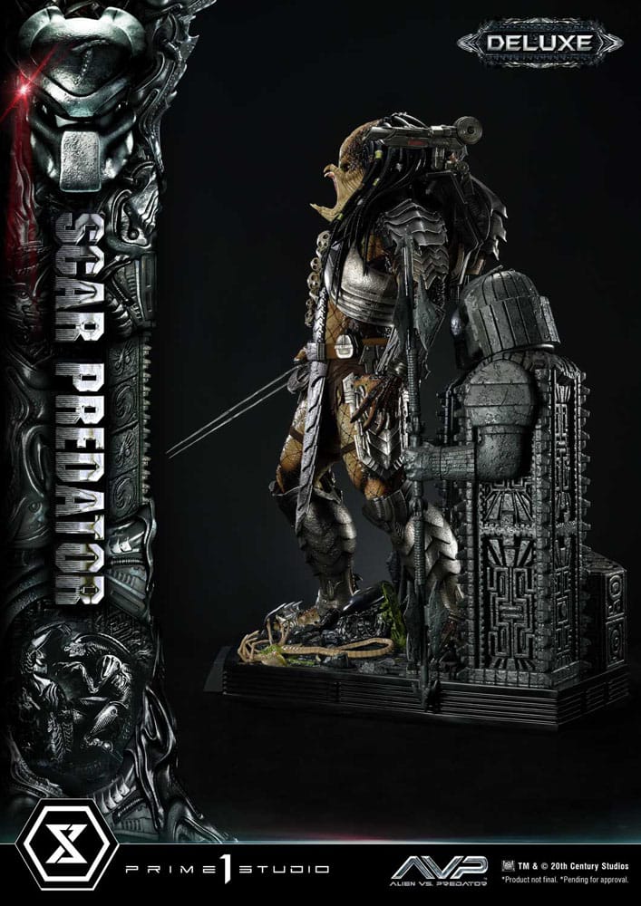 The Alien vs. Predator Estatua Museum Masterline Series 1/3 Scar Predator Deluxe Version 93 cm