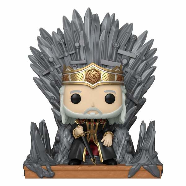 La casa del dragón POP! Deluxe Vinyl Figura Viserys on Throne 9 cm