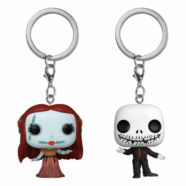 Pesadilla antes de Navidad Pack de 2 Llaveros POP! Vinyl Holiday Jack & Sally 4 cm