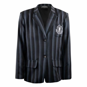 Wednesday Chaqueta Nevermore Academy black Striped Blazer talla M