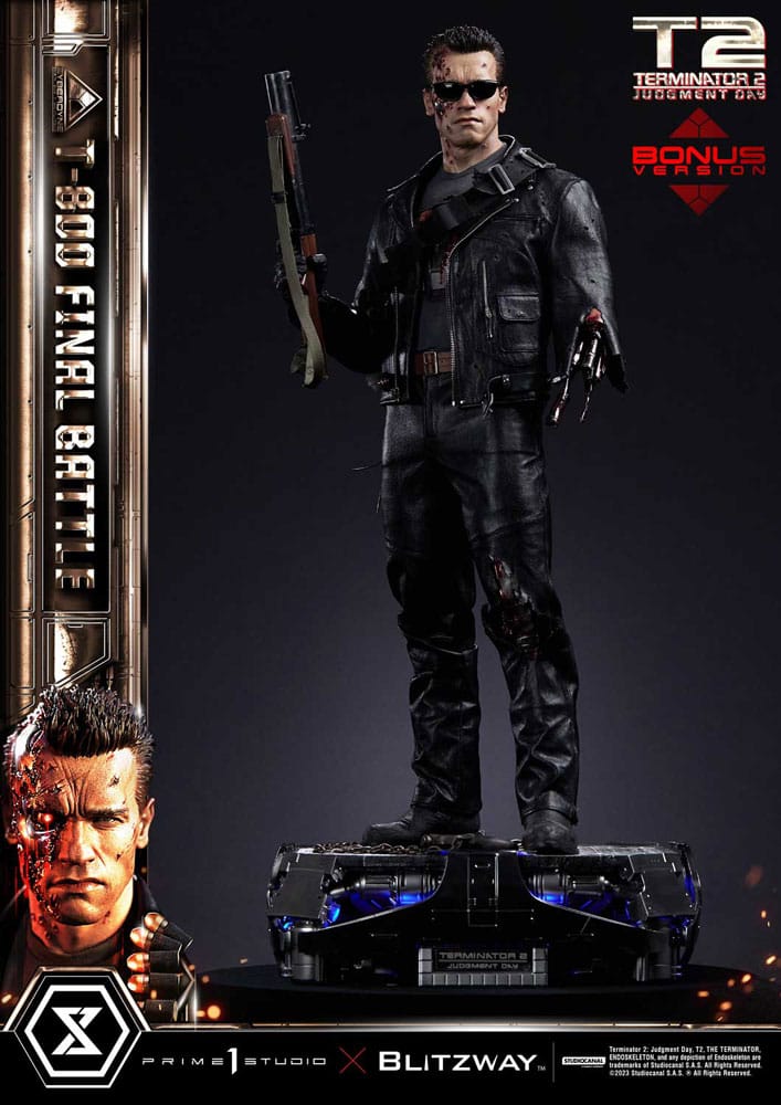 Terminator 2 Estatua Museum Masterline Series 1/3 T-800 Final Battle Deluxe Bonus Version 75 cm