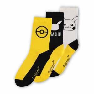 Pokemon Pack de 3 Pares de Calcetines Pikachu 39-42