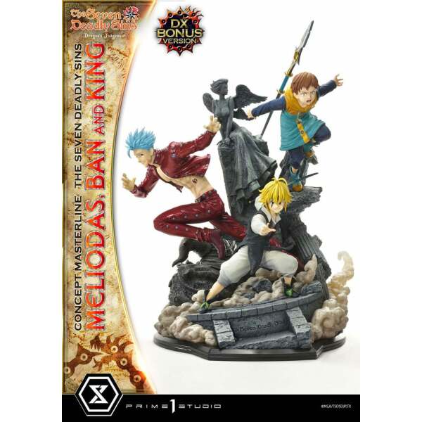 Seven Deadly Sins Concept Masterline Series Estatua Meliodas, Ban and King Deluxe Bonus Version 55 cm