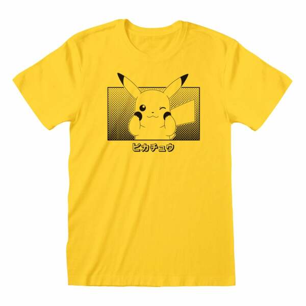 Pokemon Camiseta Pikachu Katakana talla L