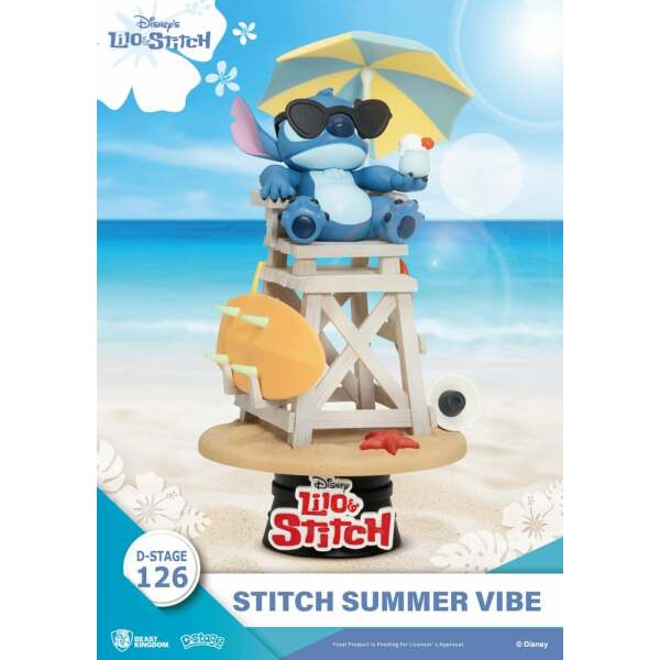 Disney Diorama PVC D-Stage Stitch Summer Vibe 16 cm