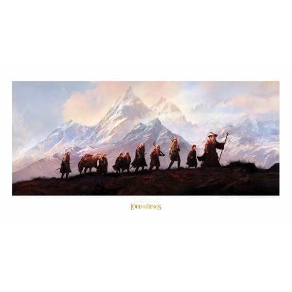 El Señor de los Anillos Litografia The Fellowship of the Ring: 20th Anniversary 59 x 30 cm