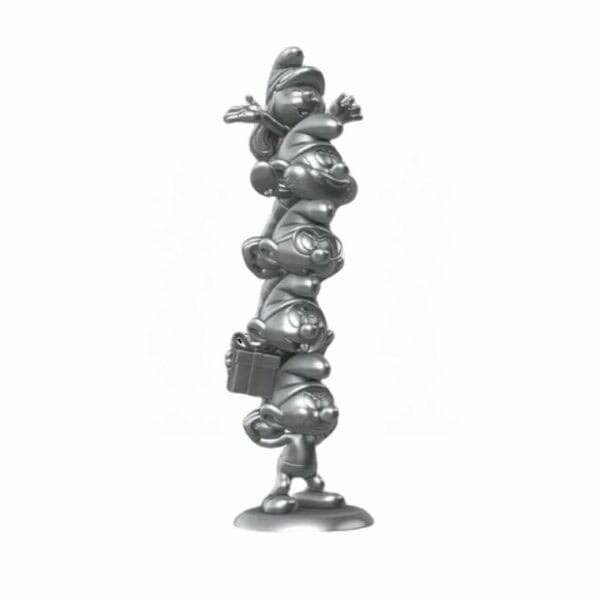 Los Pitufos Estatua Resina Smurfs Column Silver Limited Edition 50 cm