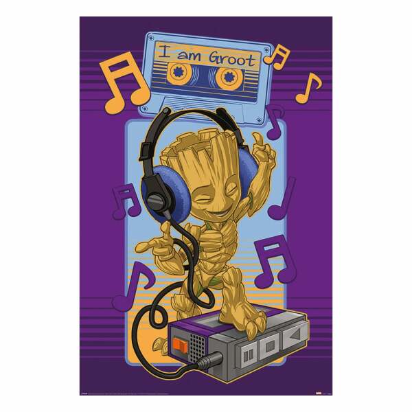 Marvel Set de 4 Pósteres Guardians of the Galaxy Groot Cassette 61 x 91 cm (4)