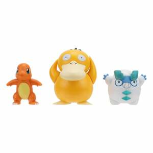 Pokémon Pack de 3 Figuras Battle Figure Set Charmander #4, Galarian Darumaka, Psyduck 5 cm