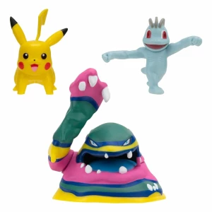 Pokémon Pack de 3 Figuras Battle Figure Set Machop, Pikachu #1, Alolan Muk 5 cm