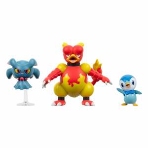 Pokémon Pack de 3 Figuras Battle Figure Set Piplup, Misdreavus, Magmar 5 cm