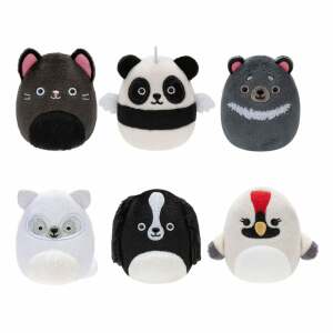 Squishville Mini Squishmallows Pack de 6 Peluches Black & White Squad 5 cm