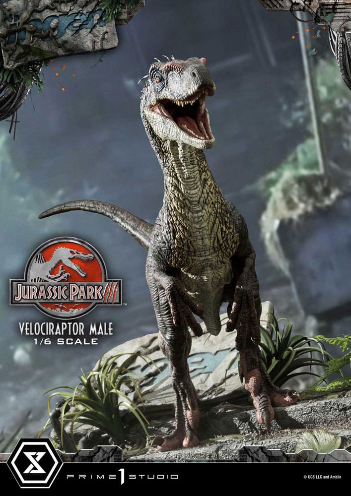 Jurassic Park Iii Estatua Legacy Museum Collection 1 6 Velociraptor Male Bonus Version 40 Cm