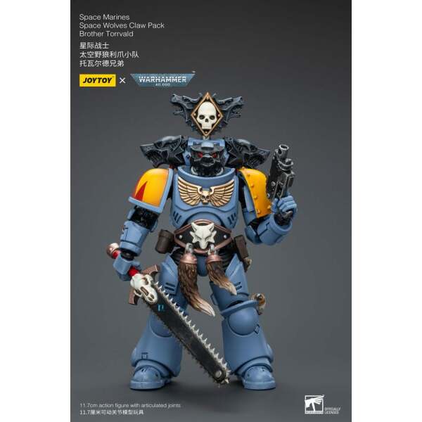 Warhammer 40k Figura 1/18 Space Marines Space Wolves Claw Pack Brother Torrvald 12 cm