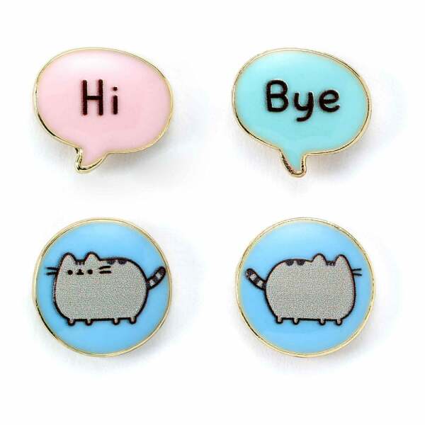 Pusheen Pack de 2 Pendientes Stud  “Hi , Bye”