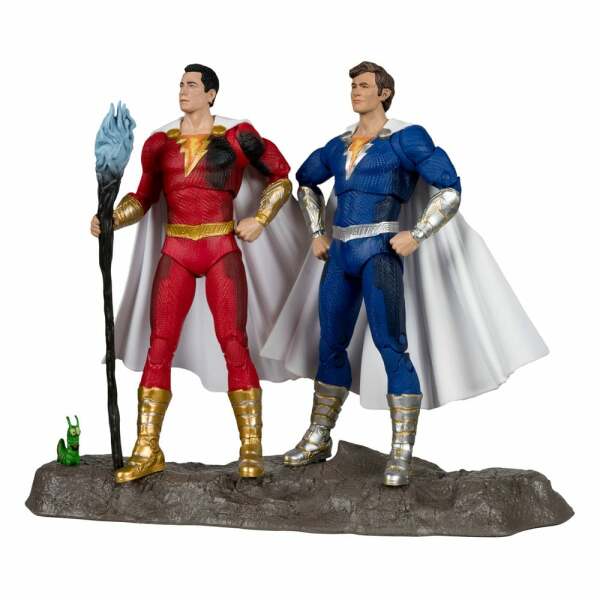 DC Multiverse Figuras Paquete de 2 Shazam (Battle Damage) & Freddie Freeman (Gold Label) 18 cm