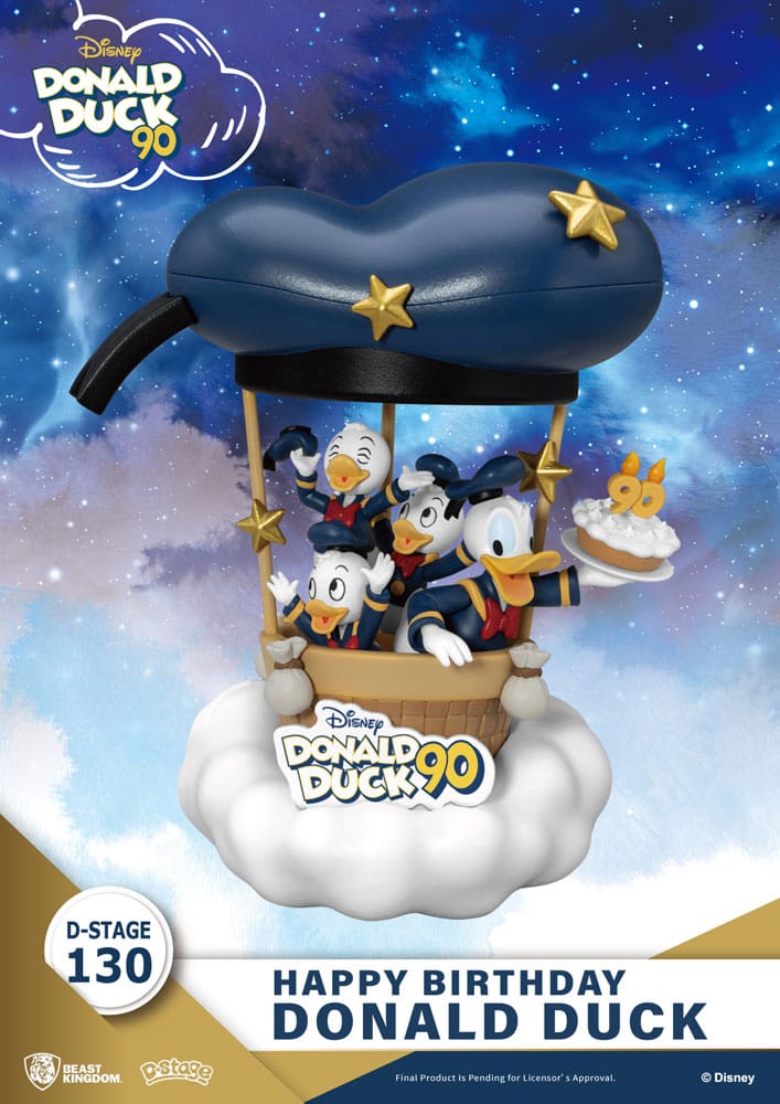 Disney Diorama PVC D-Stage Donald Duck 90th-Happy Birthday 14 cm