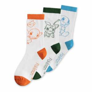 Pokemon Pack de 3 Pares de Calcetines Charmander, Bulbasaur, Squirtle 43-46