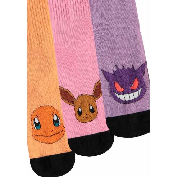 Pokemon Pack de 3 Pares de Calcetines Heads Colormix 35-38