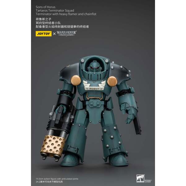 Warhammer The Horus Heresy Figura 1/18 Tartaros Terminator Squad Terminator With Heavy Flamer And Chainfist 12 cm