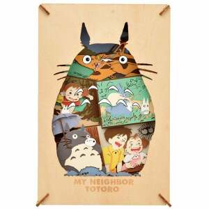 Mi vecino Totoro Paper Model Kit Paper Theater Wood Style Silhouette Big Totoro