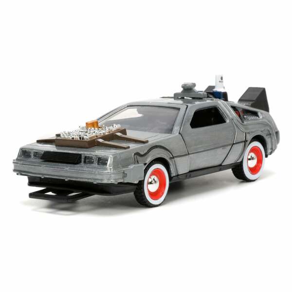 Regreso al Futuro III Réplica Vehículo Diecast Model Hollywood Rides 1/32 DeLorean Time Machine Free Rolling