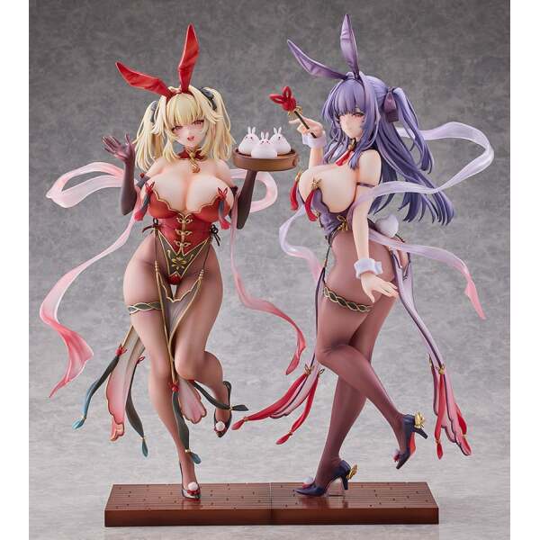 Moehime Union Estatuas 1/4 Cheongsam Bunny Yuri & Stella 45 cm