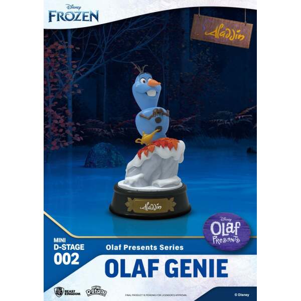 Frozen: El reino del hielo Estatua PVC Mini Diorama Stage Olaf Presents Olaf Genie 12 cm