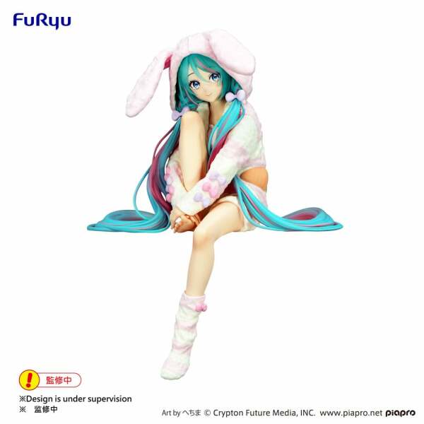 Hatsune Miku Estatua PVC Noodle Stopper Rabbit Ear Hood Pajama 14 cm