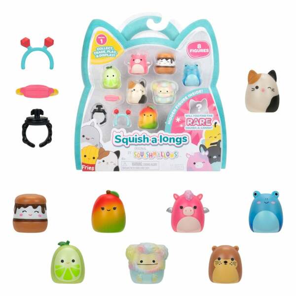 Squishmallow Squish a longs Pack de 8 Minifiguras Style 2 3 cm