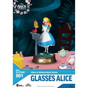 Alicia En El Pais De Las Maravillas Estatua Pvc Mini Diorama Stage Glasses Alice 10 Cm