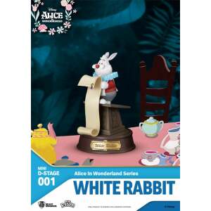 Alicia En El Pais De Las Maravillas Estatua Pvc Mini Diorama Stage White Rabbit 10 Cm