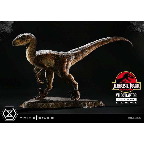 Jurassic Park Estatua Prime Collectibles 1/10 Velociraptor Closed Mouth 19 cm